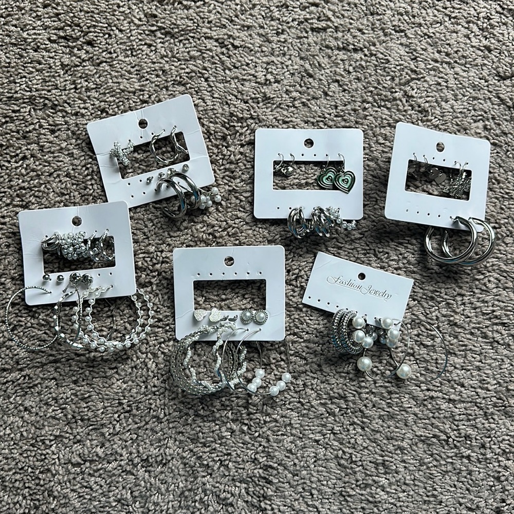 Silver costume earrings